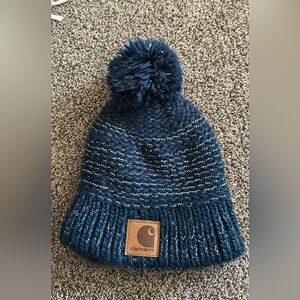 Carhartt Blue Knit Pom-Pom Beanie Women’s